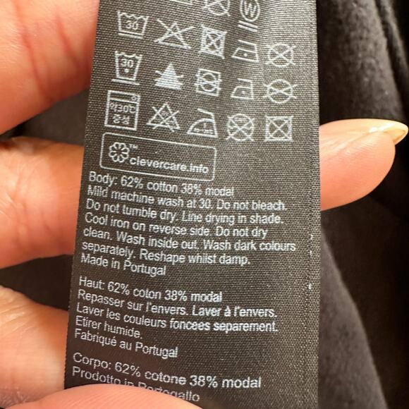 AllSaints Zip Extended Hood Black Open Front Waterfall Cardigan Size Small - Picture 9 of 12